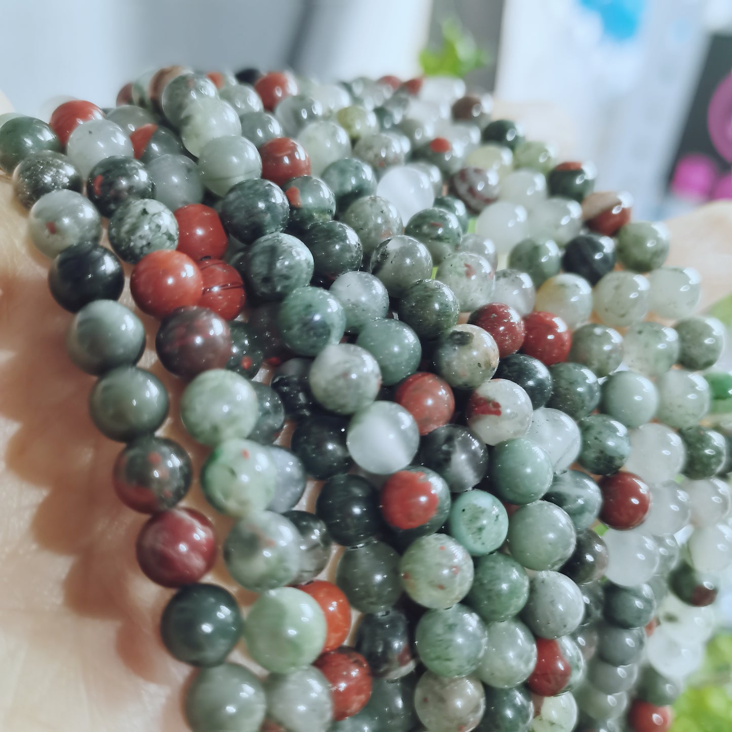 【C032】Africa blood（6-7mm）-High Quality Natural Crystal Beads