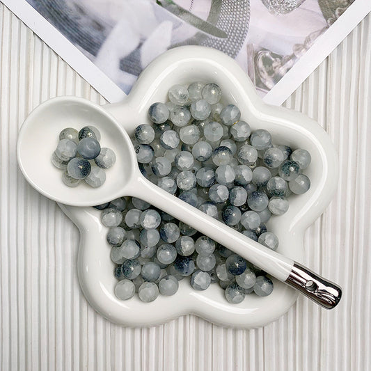 【H071】10mm  Sprinkle Gold Beads(Grayish Blue)  - High quality glass  beads