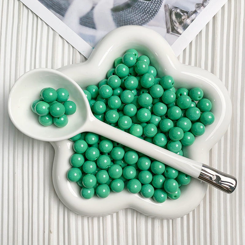 【H077】10mm  aqua Green  Beads  - High quality ceramic beads