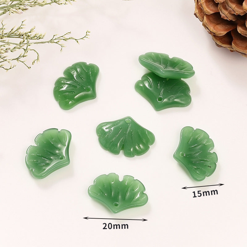 【P167】Glass imitates jade-High quality charms