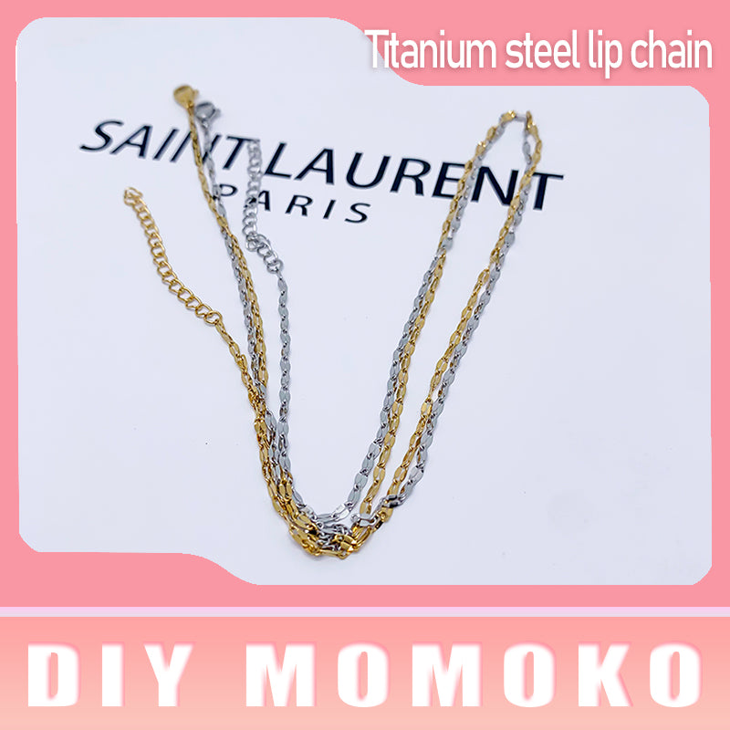 【D025】Titanium steel lip chain(1.9MM*500MM)-DIY tools