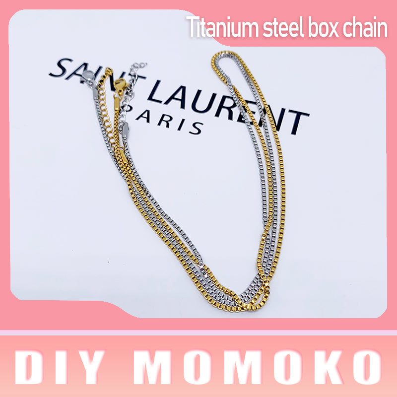 【D027】Titanium steel box chain(1.2MM*500MM)-DIY tools