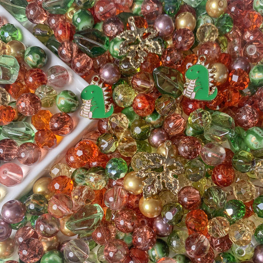 【A506】Jurassic Garden - High quality  glass beads(pack on live)