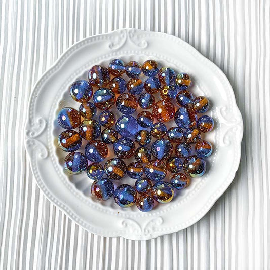 【R025】Luxury Bicolor Diamond Sparkles Acrylic Beads  - High quality acrylic beads（pack on live）