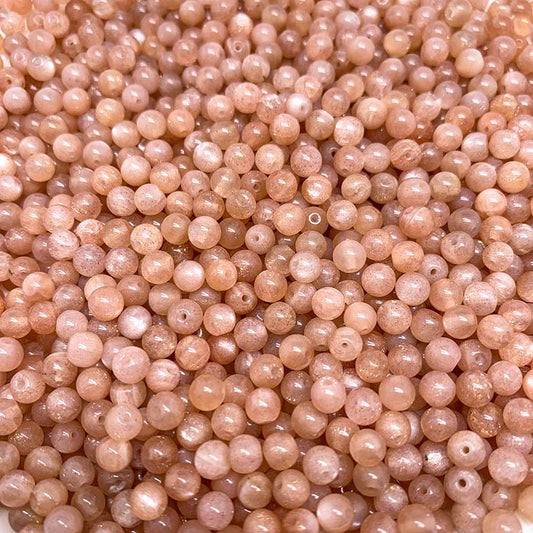 【C115】Sunstone Beads(4mm)  - High Quality Natural Crystal