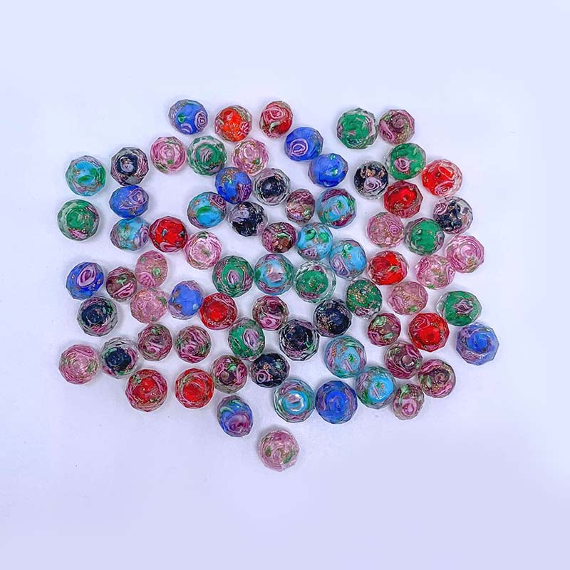 【A518】A Thousand of Flowers  - High quality  glass beads(pack on live)