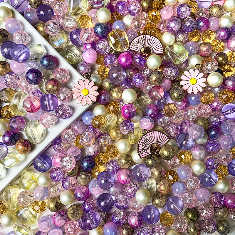 【A552】Flower Crown - High quality  glass beads(pack on live)