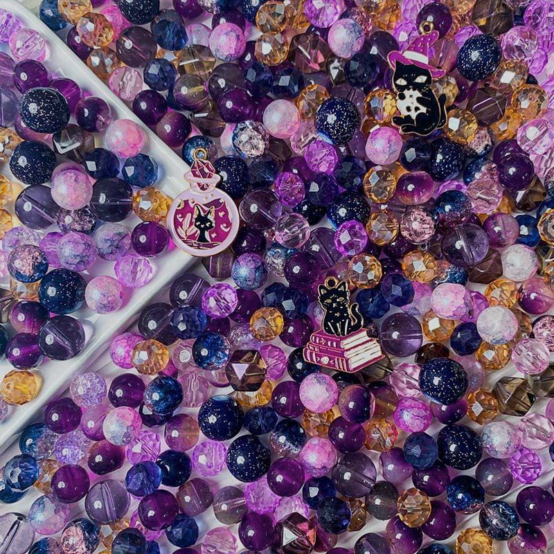 【A559】Black Cat Magic - High quality  glass beads(pack on live)