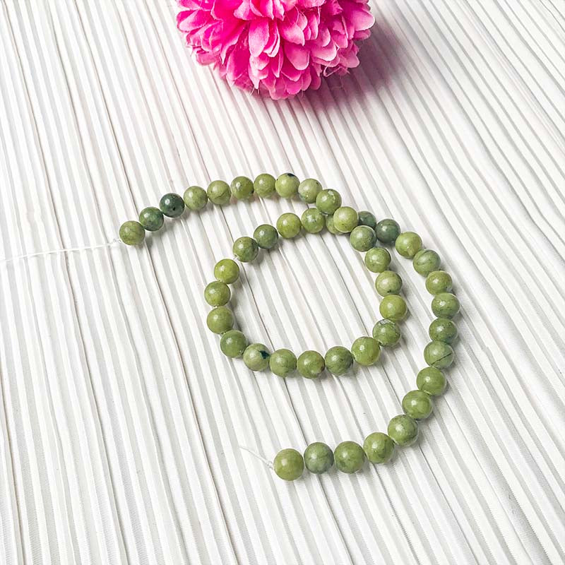 【C080】Xiuyan Jade(8-9mm)-High Quality Natural Crystal Beads