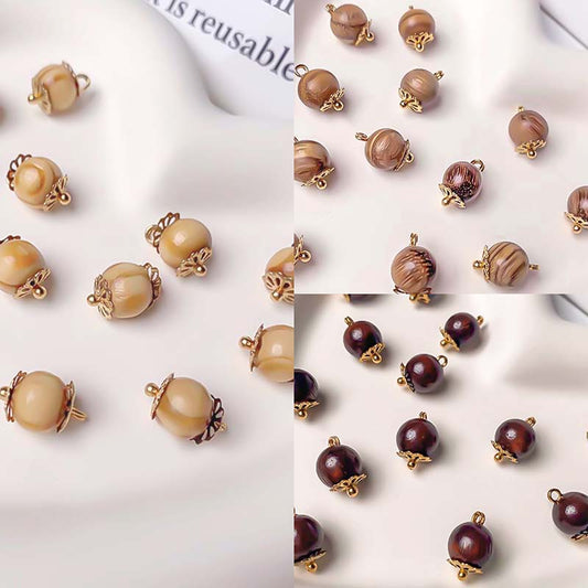 【P324】8mm Wooden Bead Charms