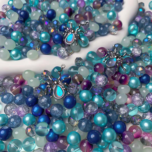 【A764】Blue Widow - High quality  glass beads (pack on live)