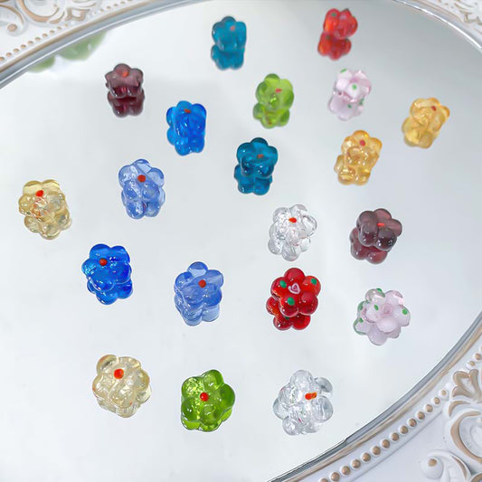【Z064】Pair Matching Game - Handmade Plum Flower Glass Beads Blind Bags