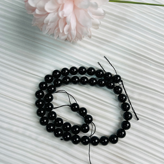 【C060】Black Tourmaline-High Quality Natural Crystal Beads