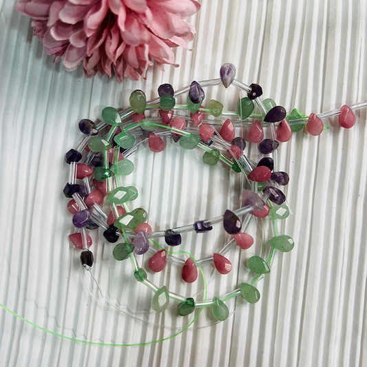 【C095】Cut petal drops-High Quality Natural Crystal Beads