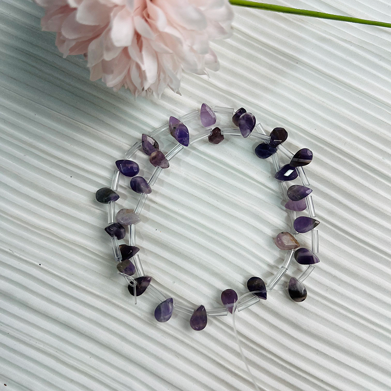 【C095】Cut petal drops-High Quality Natural Crystal Beads