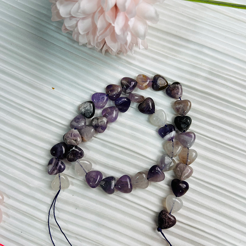 【C094】Crystal Heart-High Quality Natural Crystal Beads