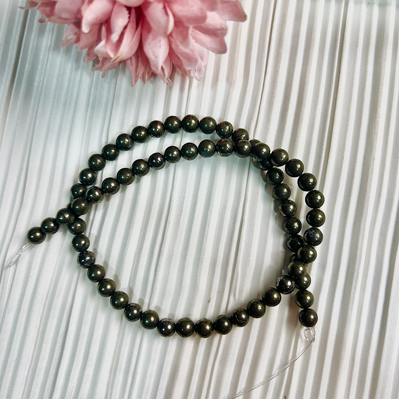 【C104】Pyrite(6MM)-High Quality Natural Crystal Beads