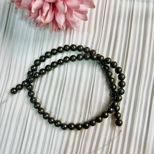 【C104】Pyrite(6MM)-High Quality Natural Crystal Beads