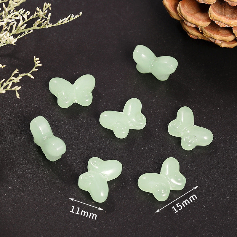 【P167】Glass imitates jade-High quality charms