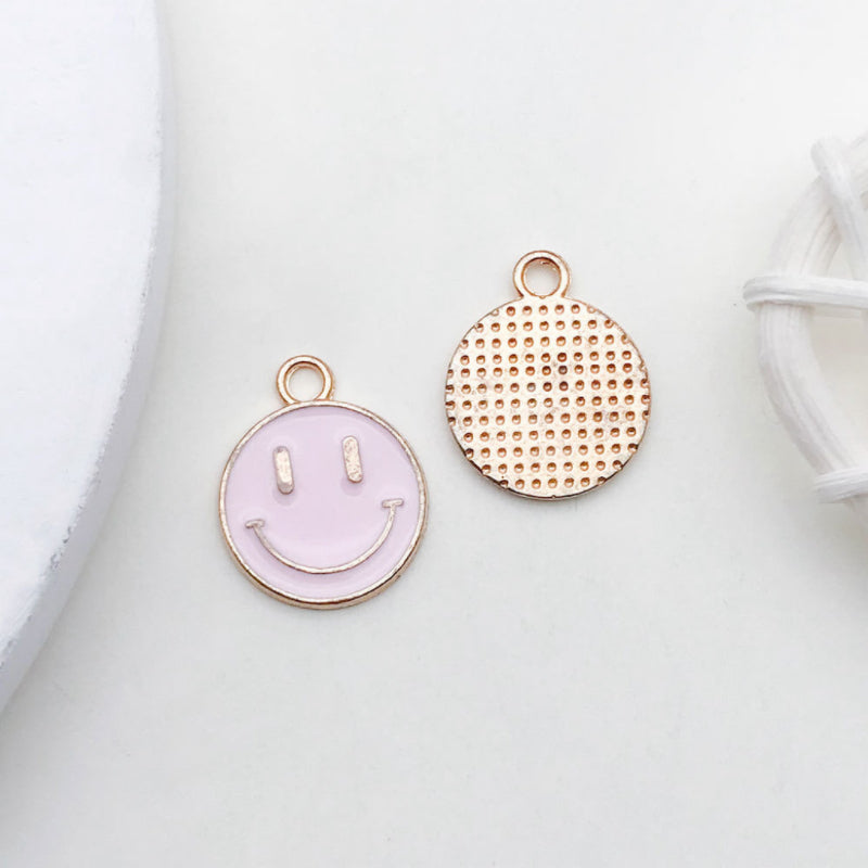 【P175】Pink smiley face-High quality charms