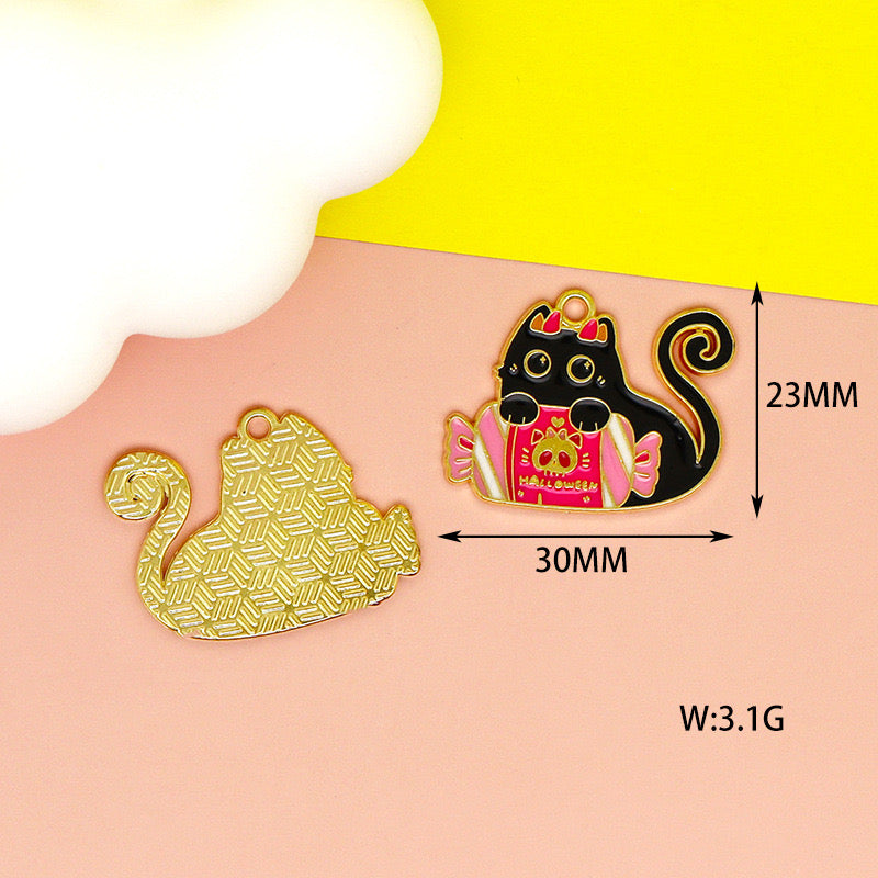 【P114】Family cat  -High quality charms