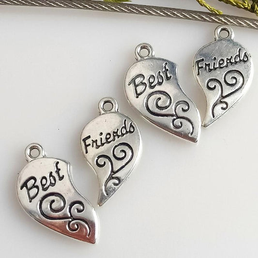 【P245】Best friend silver charms- High quality charms