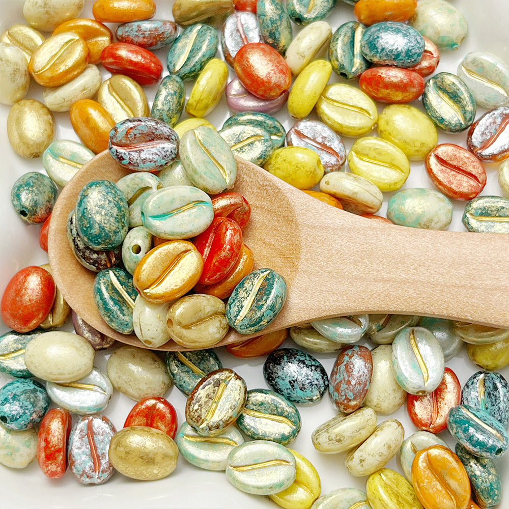 【R028】Picasso Coffee Bean- High quality acrylic beads