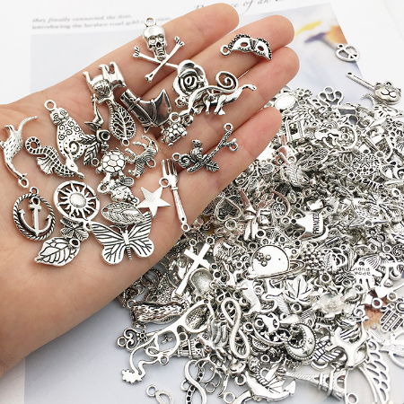 【P001】Tibetan silver Charms Bag  -High quality charms set