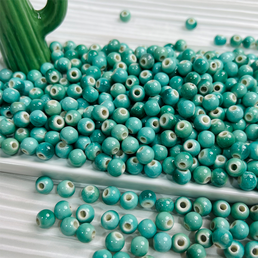 【T002】8mm Green Lake-High Quality Chinese ceramic beads