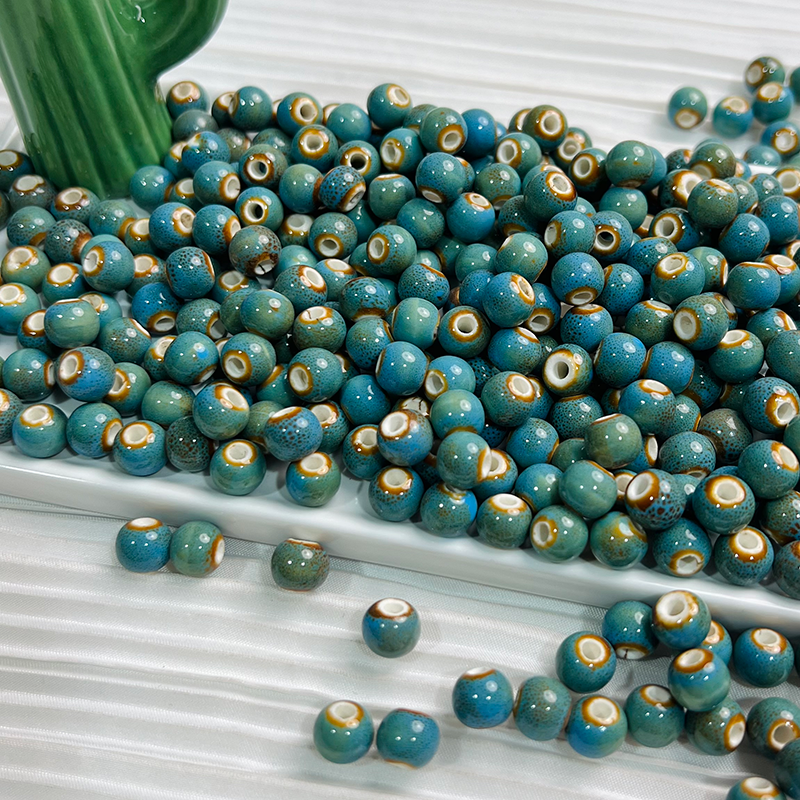 【T008】8mm Green-High Quality Chinese ceramic beads