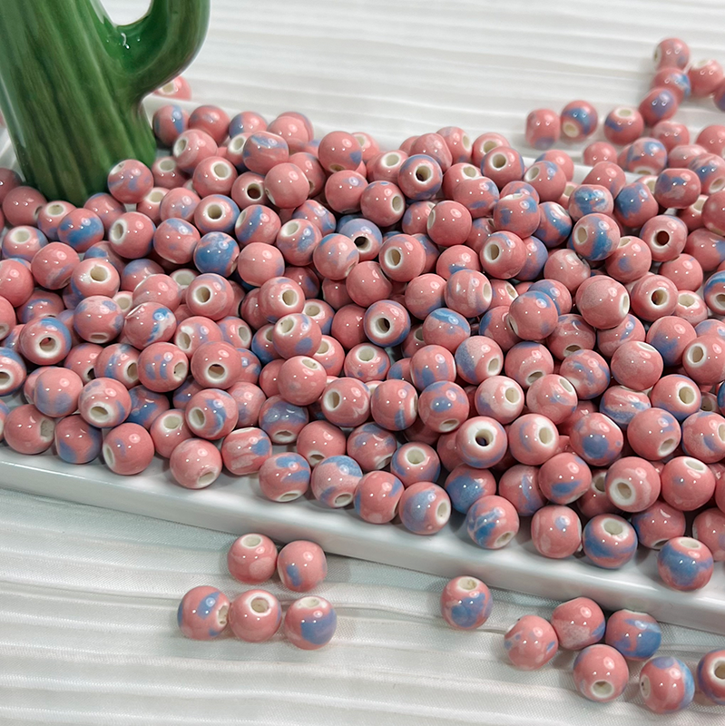 【T009】8mm Pink-High Quality Chinese ceramic beads