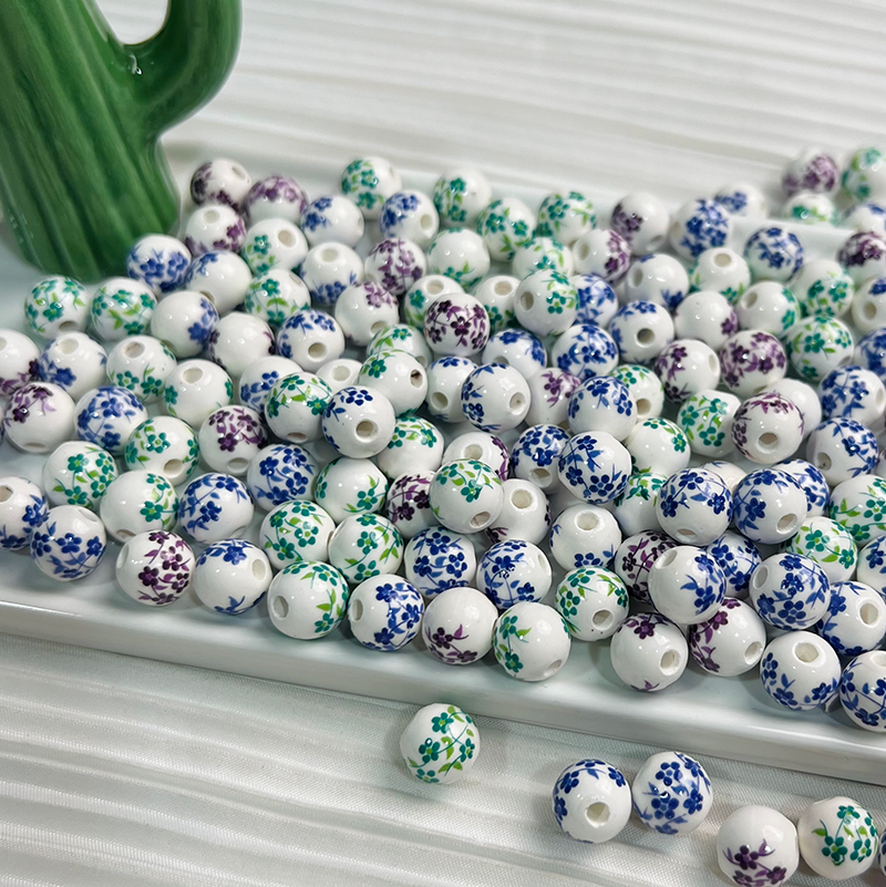 【T011】10mm Colourful - High Quality Chinese ceramic beads