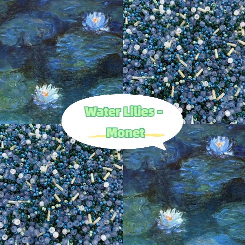 【A031】Water Lilies - High Quality Glass Beads - DIY MOMOKO