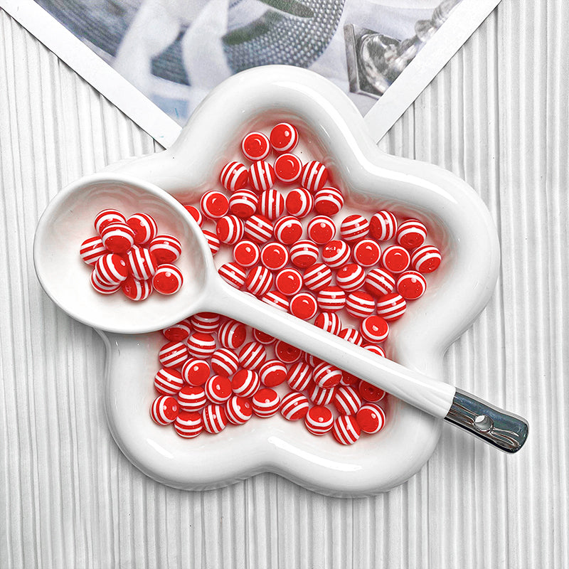 【R005】Striped Beads - High Quality Resin Beads